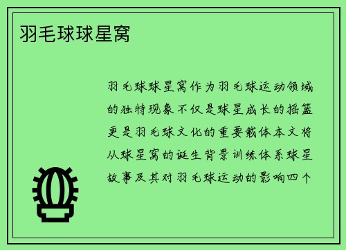 羽毛球球星窝